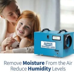 AlorAir Sentinel HD55 113 Pint Dehumidifier With Drain Hose For Basements And Crawl Spaces, Blue -Home Furnishings Store 3 1 4
