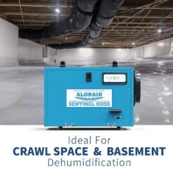 AlorAir Sentinel HD55 113 Pint Dehumidifier With Drain Hose For Basements And Crawl Spaces, Blue -Home Furnishings Store 4 1 4