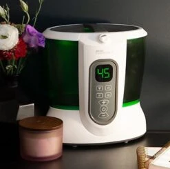 AIRCARE ESSENTIALS DUET Ultrasonic Whisper Quiet Humidifier -Home Furnishings Store aircare duet lifestyle national allergy 2