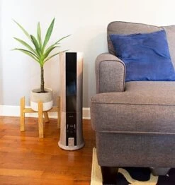 AIRCARE ESSENTIALS PILLAR Ultrasonic Cool Mist Whisper Quiet Humidifier -Home Furnishings Store aircare pillar pu320ddwd lifestyle national allergy